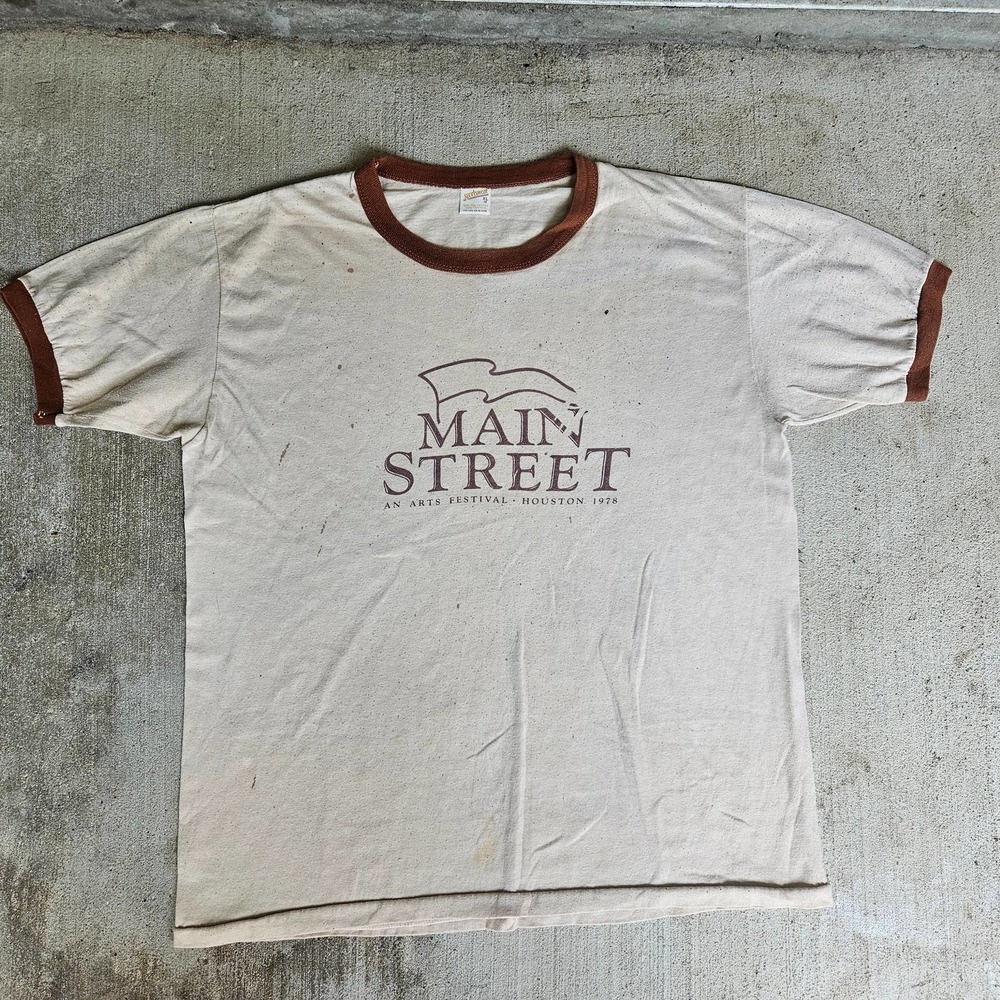 1978 Houston Sheer Art Festival Ringer Tee Sz XL